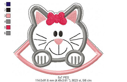 Kitty Bookmarker - ITH Project - Machine Embroidery Design