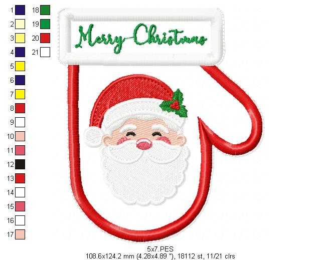 Christmas Santa Cutlery Holder - ITH Project - Machine Embroidery Design