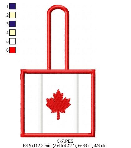 Canada Keychain - ITH Project - Machine Embroidery Design