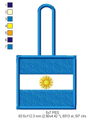 Argentina Keychain - ITH Project - Machine Embroidery Design