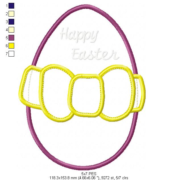 Easter Egg - Applique - Machine Embroidery Design