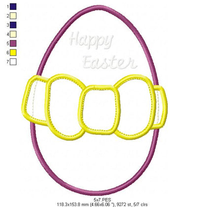 Easter Egg - Applique - Machine Embroidery Design