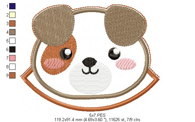 Cute Dog Bookmarker - ITH Project - Machine Embroidery Design