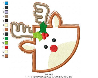 Rudolph Reindeer Bookmarker - ITH Project - Machine Embroidery Design