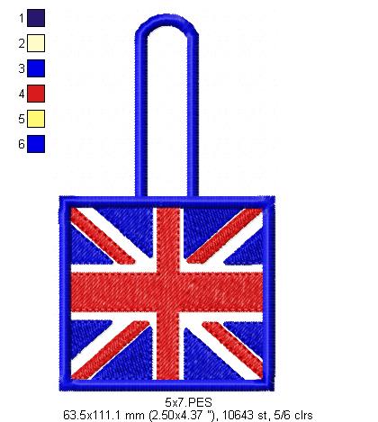 UK Keychain - ITH Project - Machine Embroidery Design