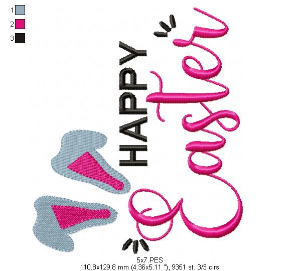 Happy Easter - Fill Stitch