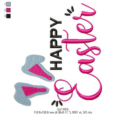 Happy Easter - Fill Stitch