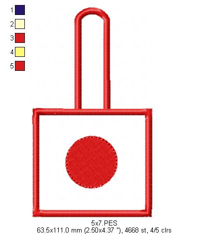 Japan  Keychain - ITH Project - Machine Embroidery Design