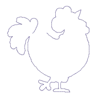 Wood Spoon Chicken Apply - ITH Project - Machine Embroidery Design