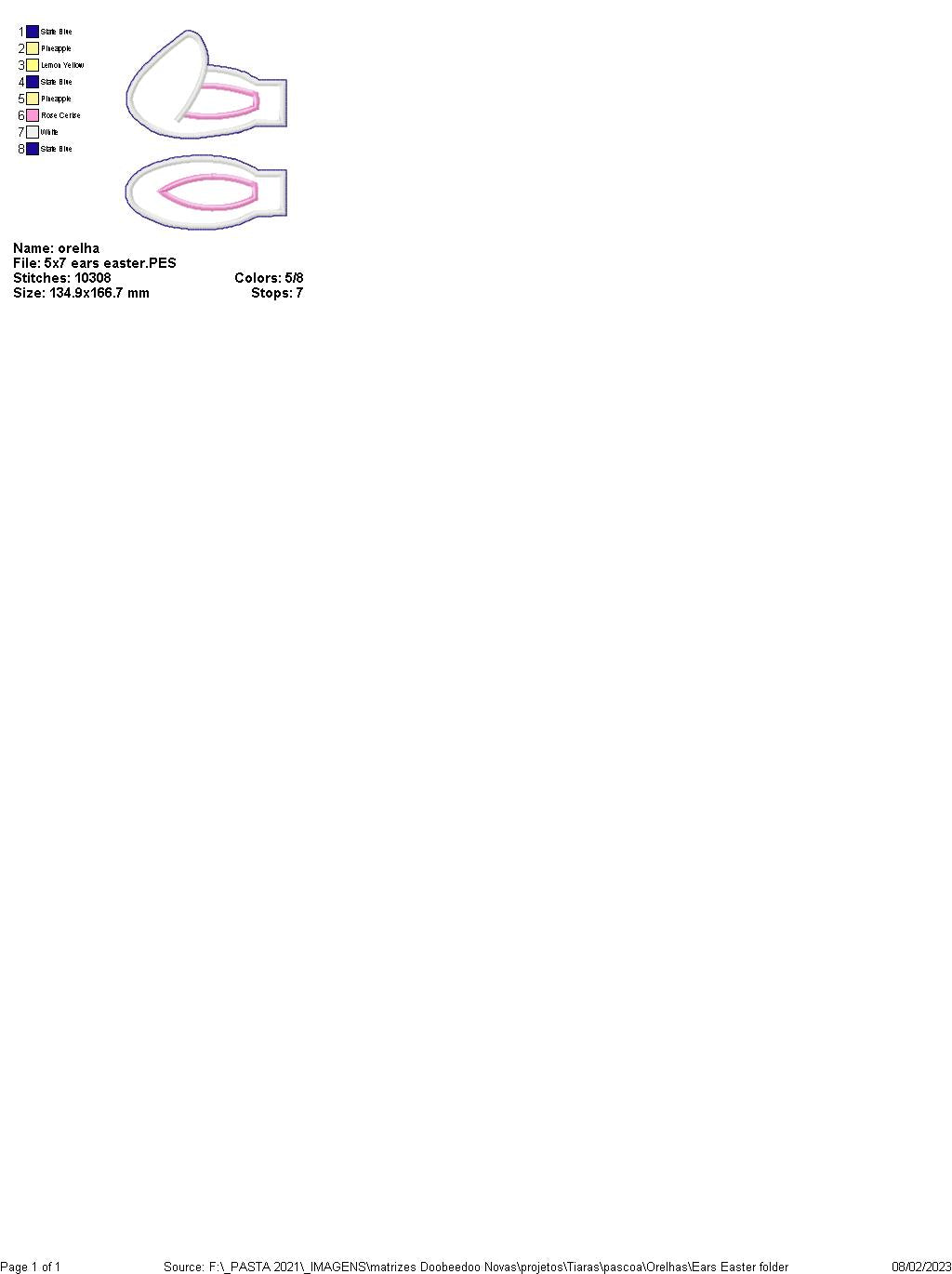 Bunny Ears Headband - ITH Project - Machine Embroidery Design