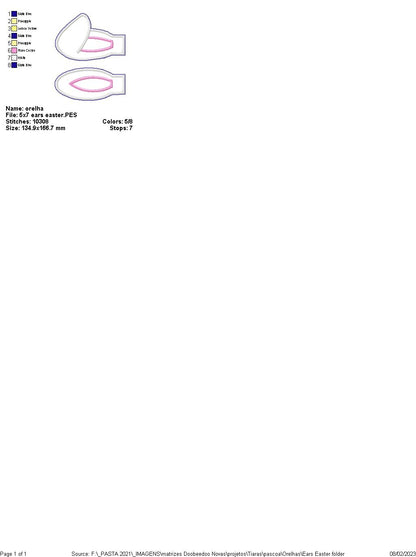 Bunny Ears Headband - ITH Project - Machine Embroidery Design