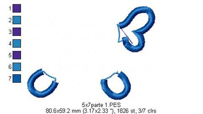 3D Fish Number Two - 2nd Birthday - Applique - Machine Embroidery Design