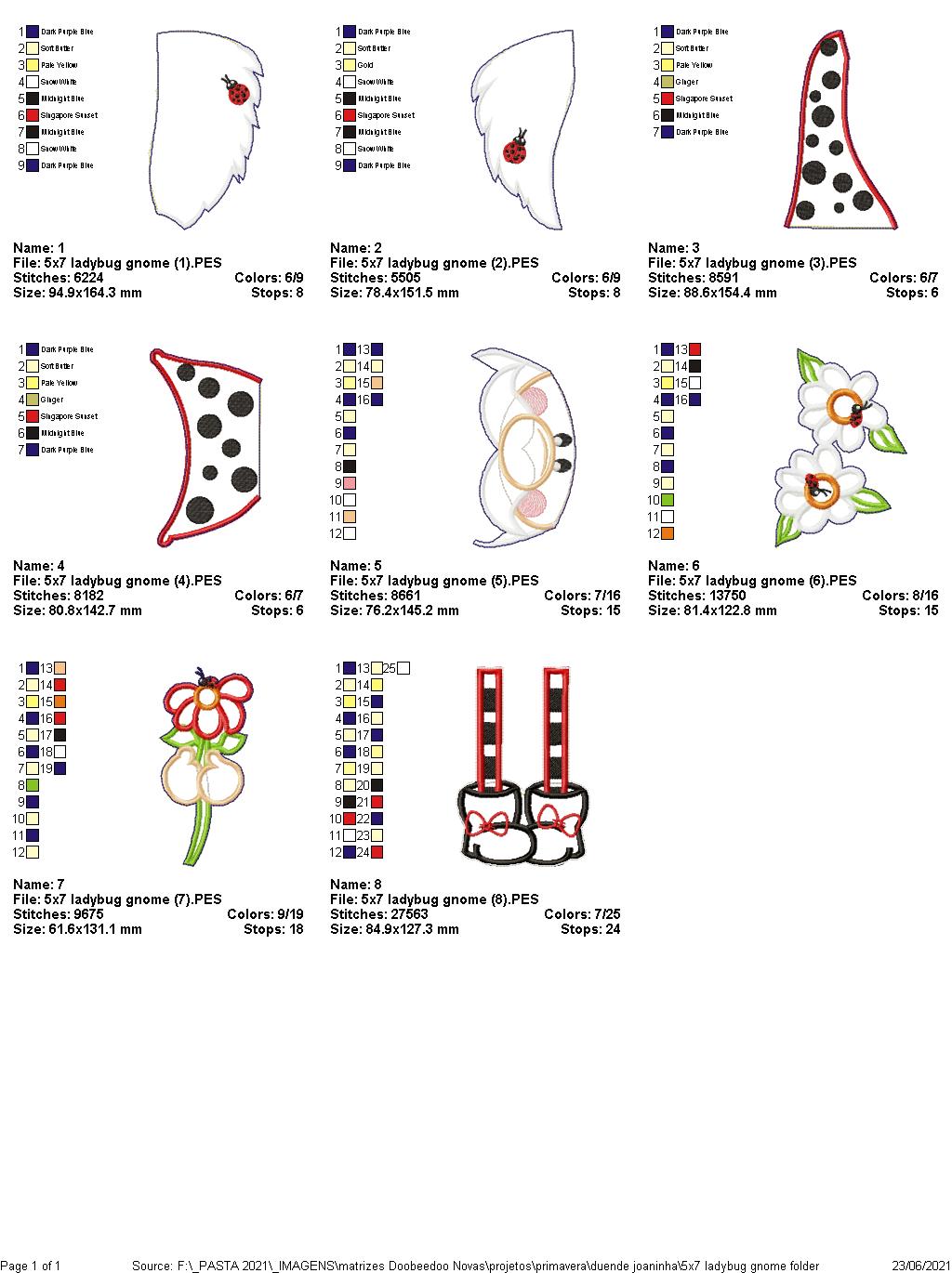 Ladybug Gnome Ornament - ITH Project - Machine Embroidery Design