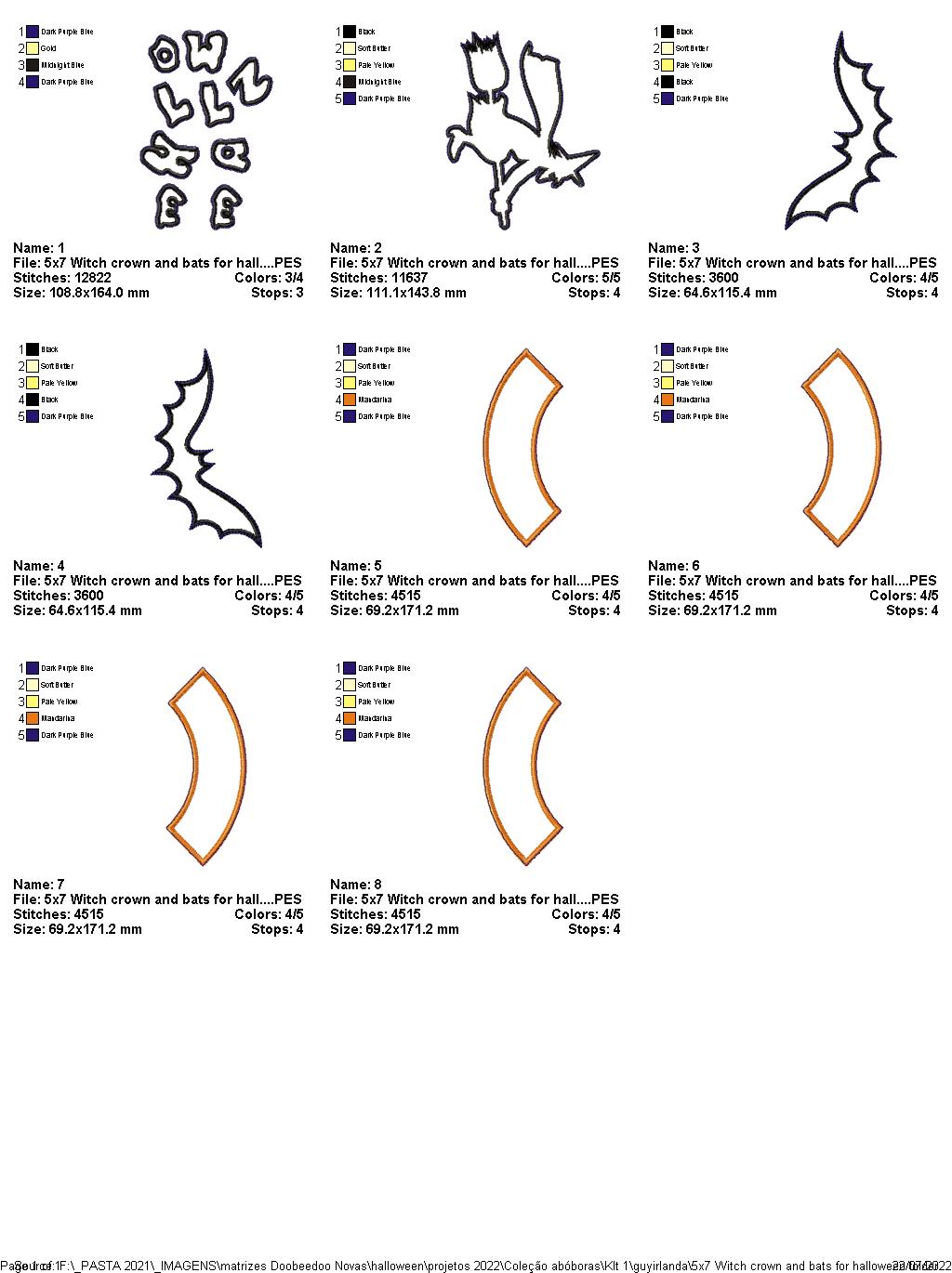 Witch and Bats Wreath - ITH Project - Machine Embroidery Design