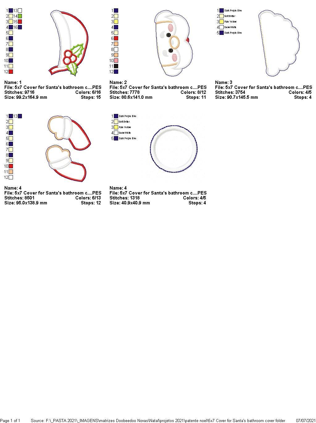 Santa Claus Toilet Case - ITH Project - Machine Embroidery Design