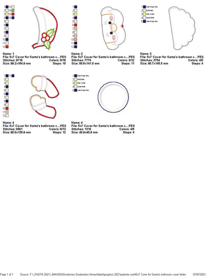 Santa Claus Toilet Case - ITH Project - Machine Embroidery Design