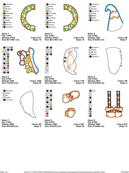 Sunflowers Wreath Gnome - ITH Project - Machine Embroidery Design