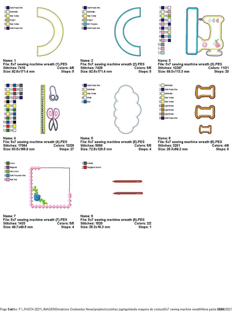 Sewing Garland - ITH Project - Machine Embroidery Design