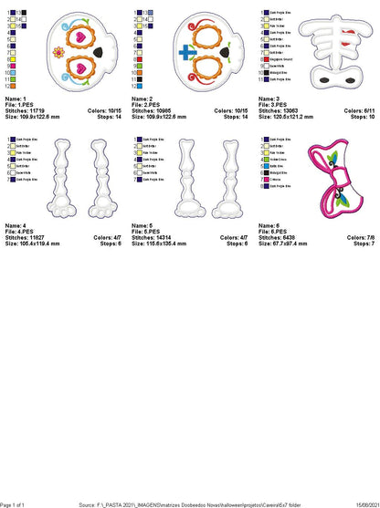 Halloween Skull - ITH Project - Machine Embroidery Design