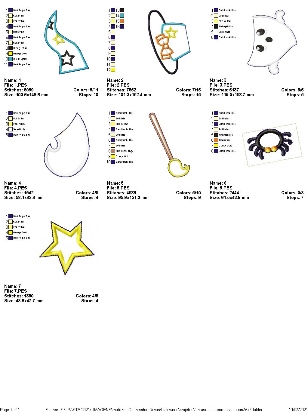 Little Ghost with Broom Ornament - ITH Project - Machine Embroidery Design