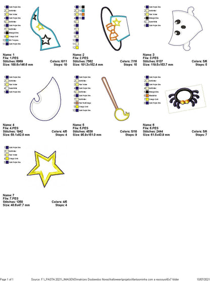 Little Ghost with Broom Ornament - ITH Project - Machine Embroidery Design