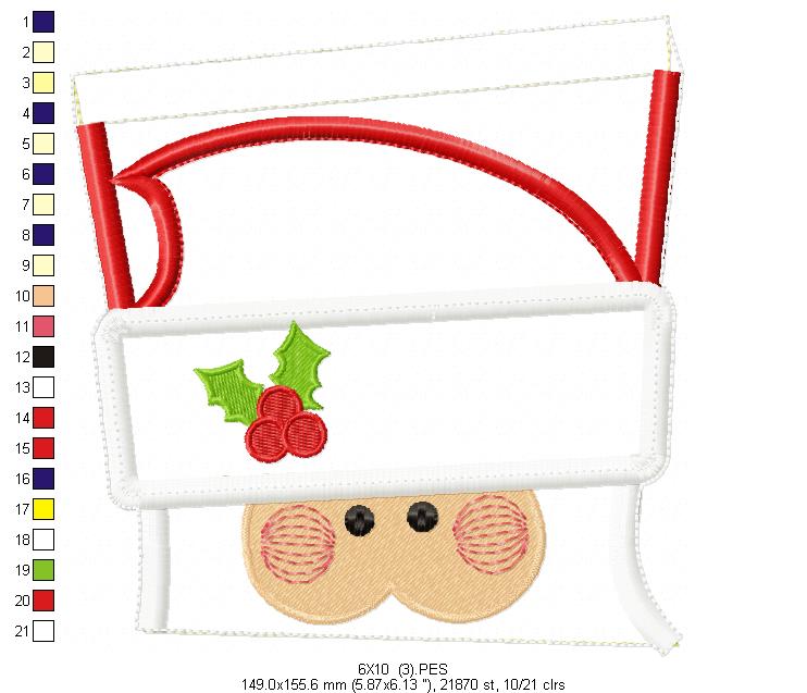 Santa Claus Door Hanger - ITH Project - Machine Embroidery Design