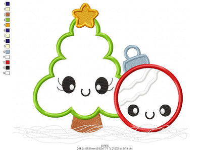 Christmas tree - Applique - 6 Sizes -  Machine Embroidery Design