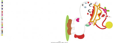 Unicorn Christmas - Applique/ Fill Stitch - 6 Sizes -  Machine Embroidery Design