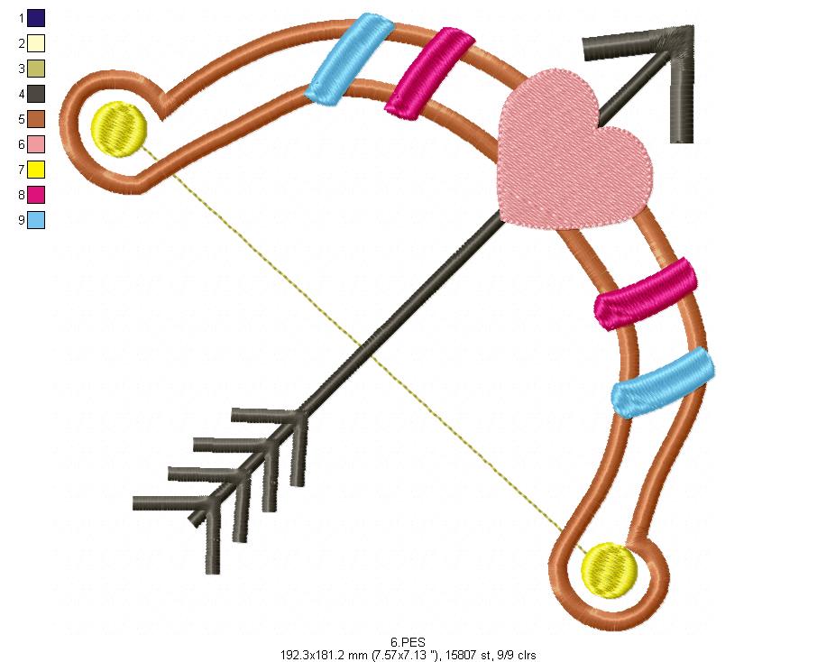 Bow and arrow Boho embroidery - Applique - 6 Sizes  - Machine Embroidery Design