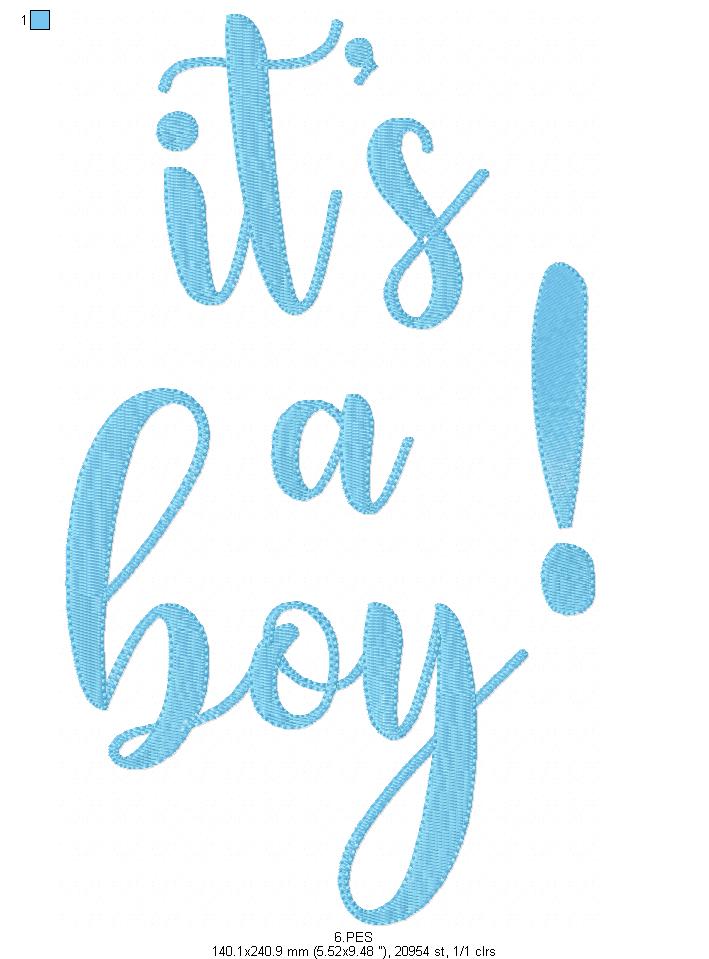 It's a Boy - Applique-  6 Sizes - Machine Embroidery Designs