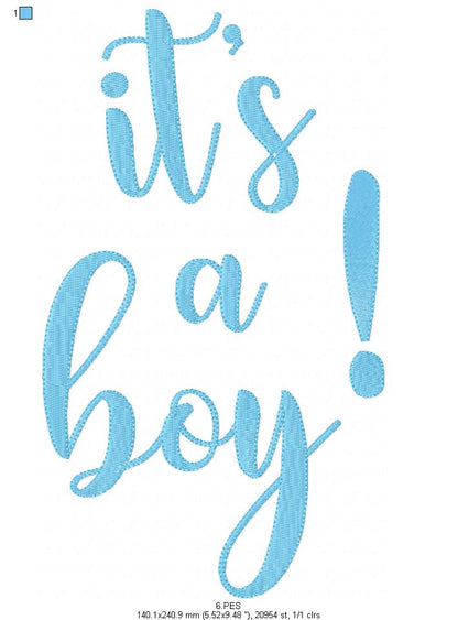 It's a Boy - Applique-  6 Sizes - Machine Embroidery Designs