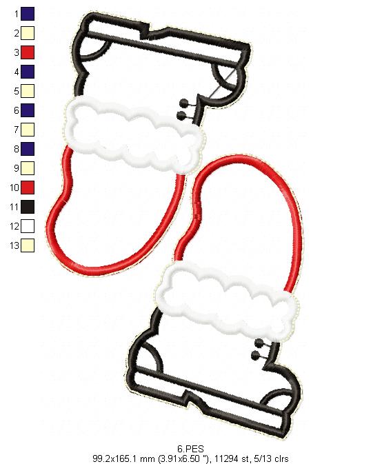 Santa Claus with Bell Door Ornament - ITH Project - Machine Embroidery Design