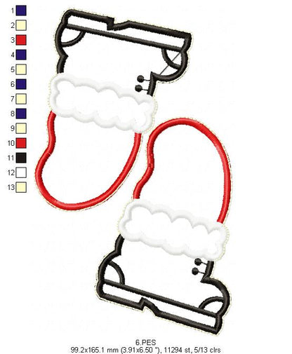 Santa Claus with Bell Door Ornament - ITH Project - Machine Embroidery Design