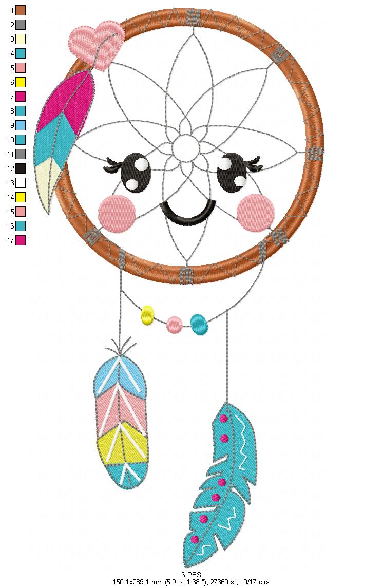 Dreams Catcherr - Applique - 6 Sizes  - Machine Embroidery Design