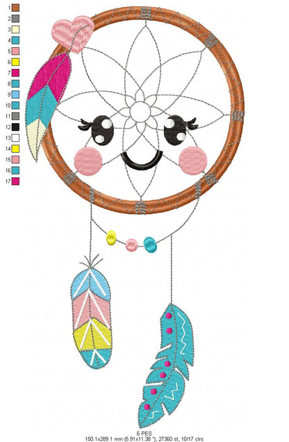 Dreams Catcherr - Applique - 6 Sizes  - Machine Embroidery Design