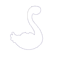 Swan with cute bunny - Applique