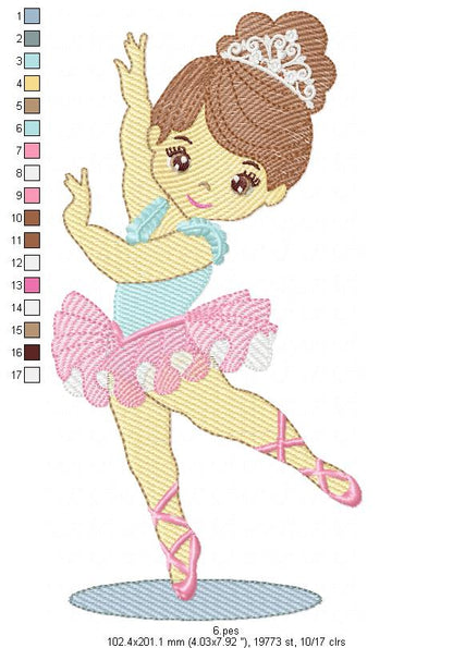 Ballerina - Rippled - 6 Sizes  - Machine Embroidery Designs