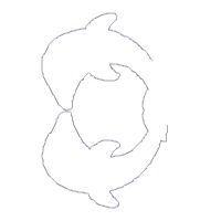 Dolphin couple dating - Applique - Machine Embroidery Designs