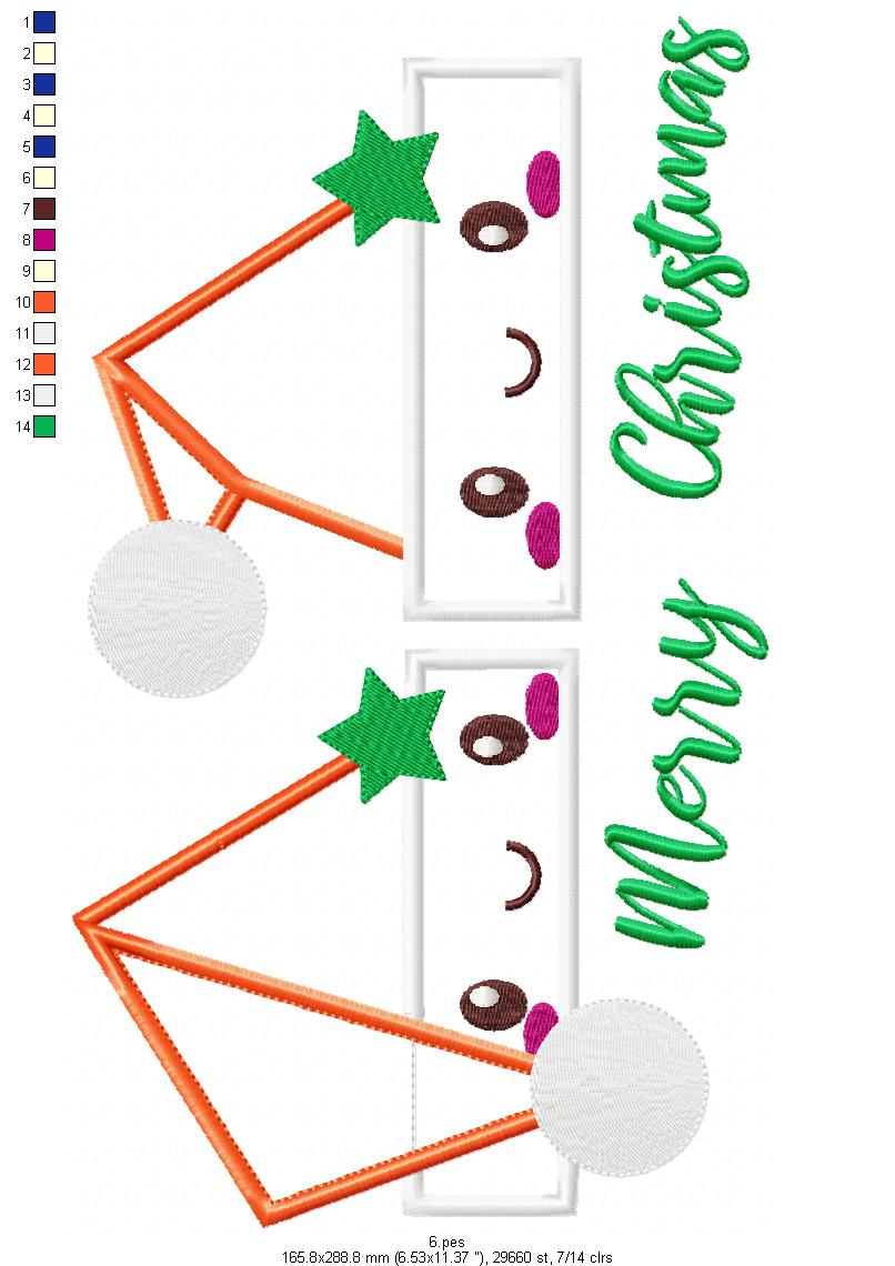 Santa Claus Cap -  6 Sizes - Applique - Machine Embroidery Design