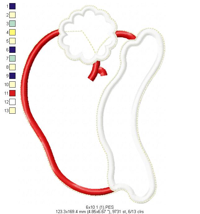 Santa Claus with Bell Door Ornament - ITH Project - Machine Embroidery Design