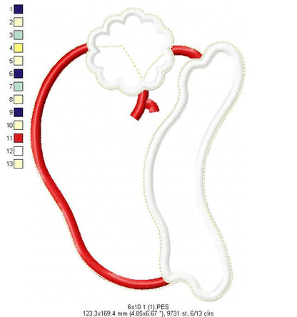 Santa Claus with Bell Door Ornament - ITH Project - Machine Embroidery Design