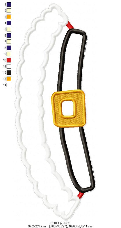 Santa Claus with Bell Door Ornament - ITH Project - Machine Embroidery Design