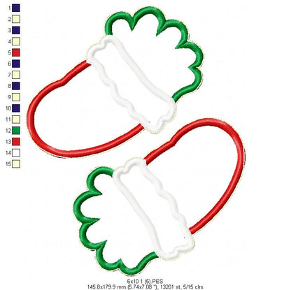 Santa Claus with Bell Door Ornament - ITH Project - Machine Embroidery Design