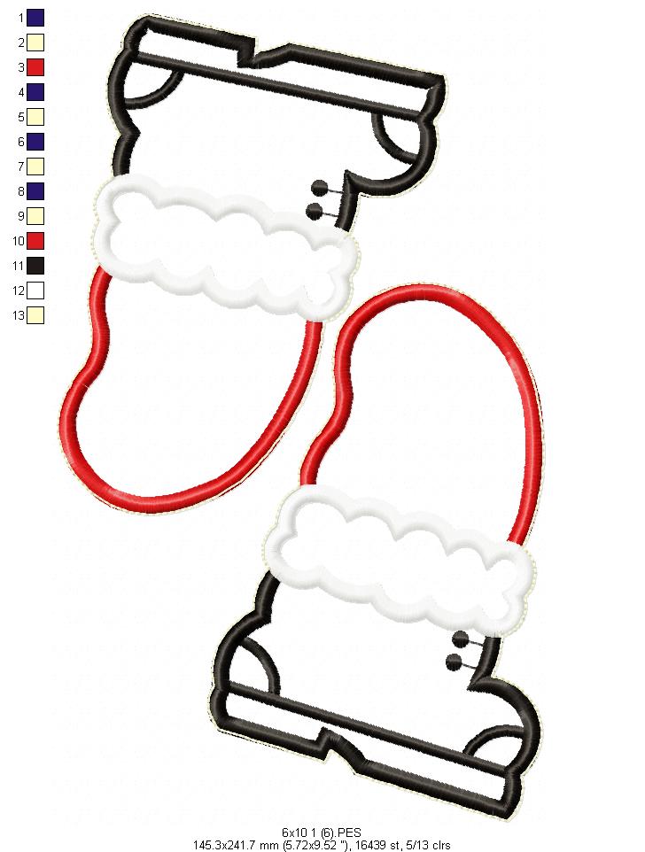 Santa Claus with Bell Door Ornament - ITH Project - Machine Embroidery Design