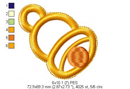 Santa Claus with Bell Door Ornament - ITH Project - Machine Embroidery Design