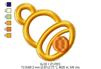 Santa Claus with Bell Door Ornament - ITH Project - Machine Embroidery Design