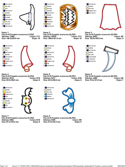 Pumpkin Scarecrow - ITH Project - Machine Embroidery Design