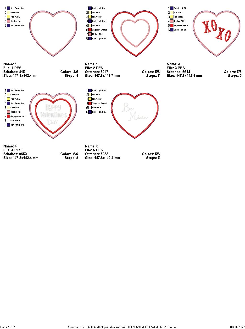 Lots of Hearts Wreath - ITH Project - Machine Embroidery Design