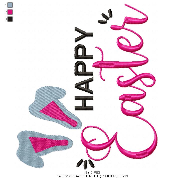 Happy Easter - Fill Stitch