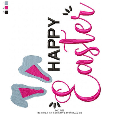 Happy Easter - Fill Stitch